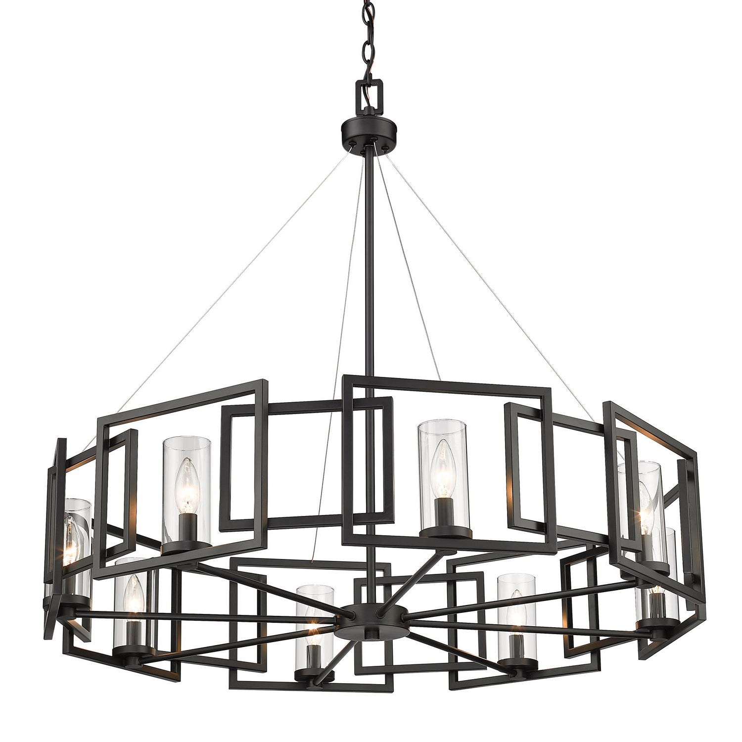 Golden - 6068-8 BLK - Eight Light Chandelier - Marco BLK - Matte Black