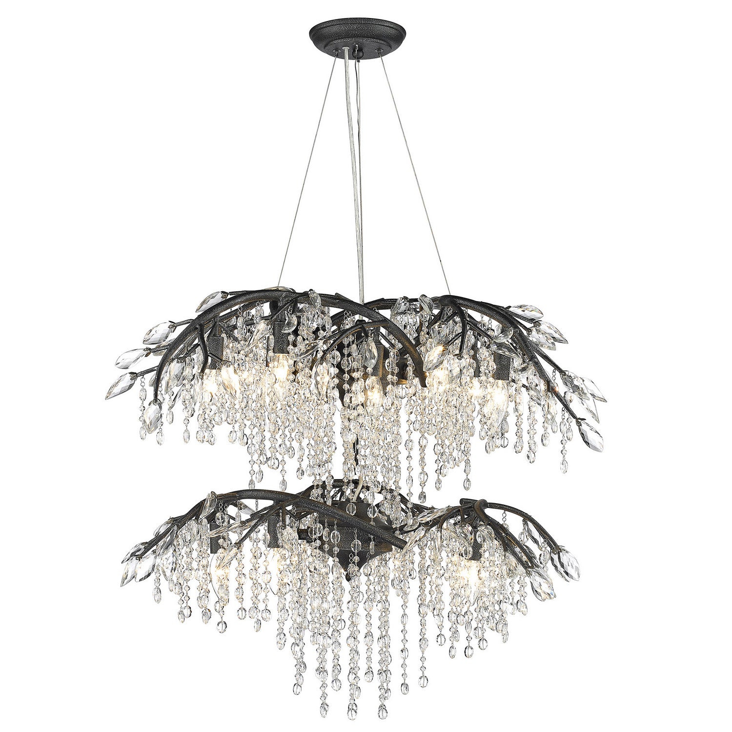 Golden - 9903-18 BI - 18 Light Chandelier - Autumn Twilight BI - Black Iron