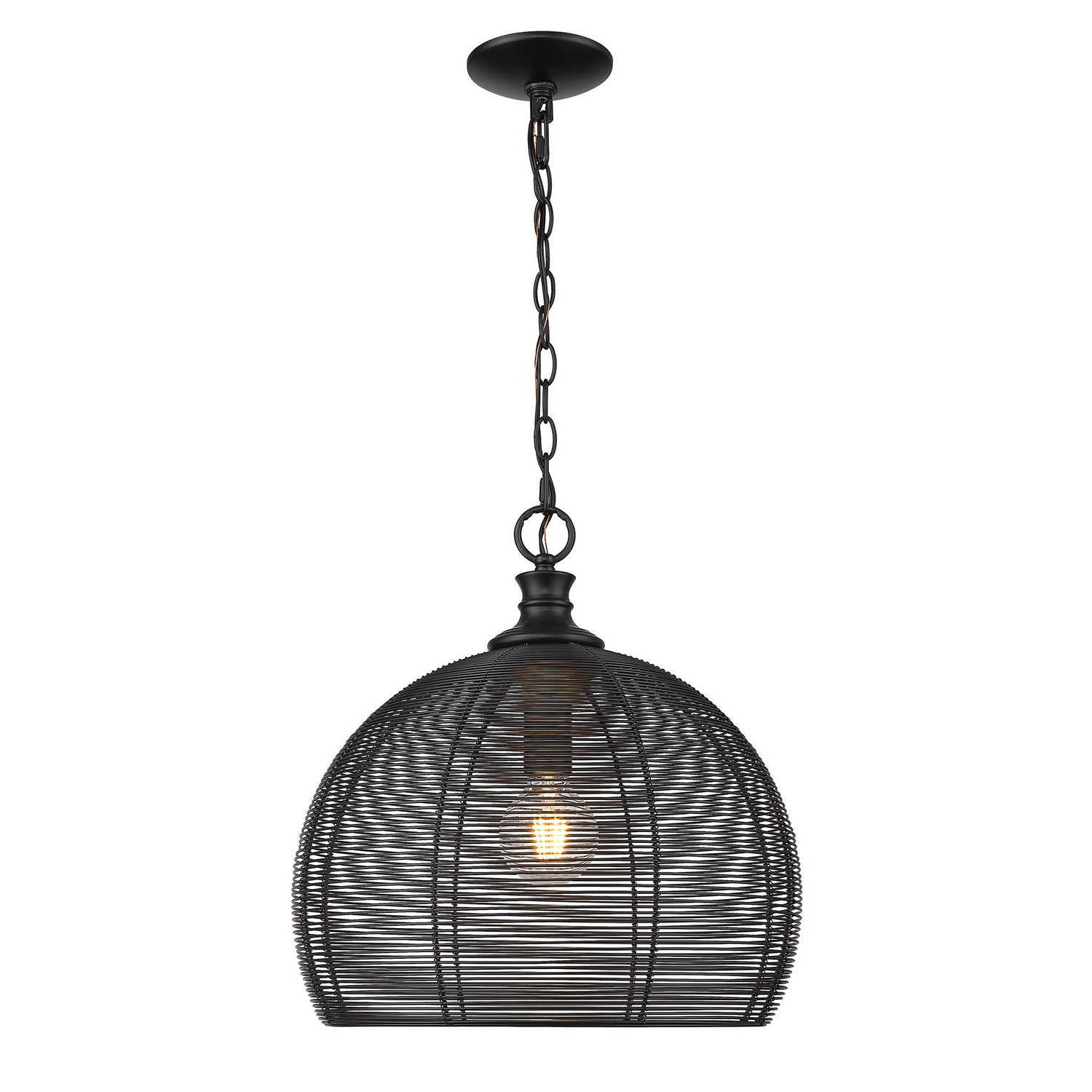 Golden - 6802-M BLK - One Light Pendant - Calypso - Matte Black