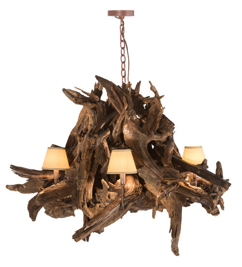 Meyda Tiffany - 197275 - Six Light Chandelier - Driftwood - Natural Wood/Rusty Nail