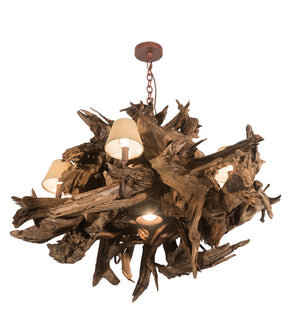 Meyda Tiffany - 197275 - Six Light Chandelier - Driftwood - Natural Wood/Rusty Nail