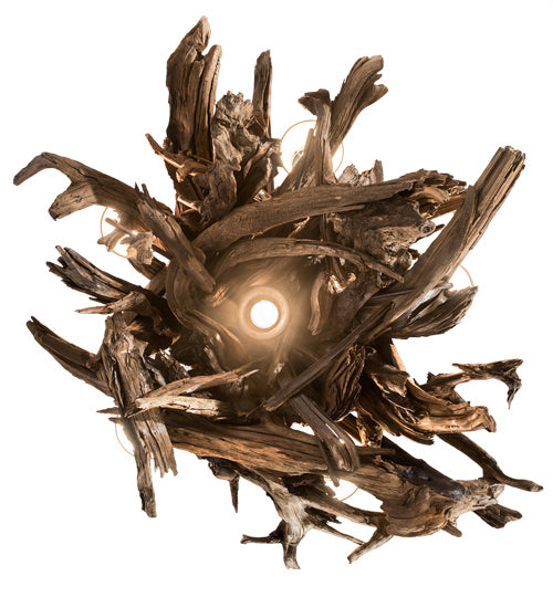 Meyda Tiffany - 197275 - Six Light Chandelier - Driftwood - Natural Wood/Rusty Nail