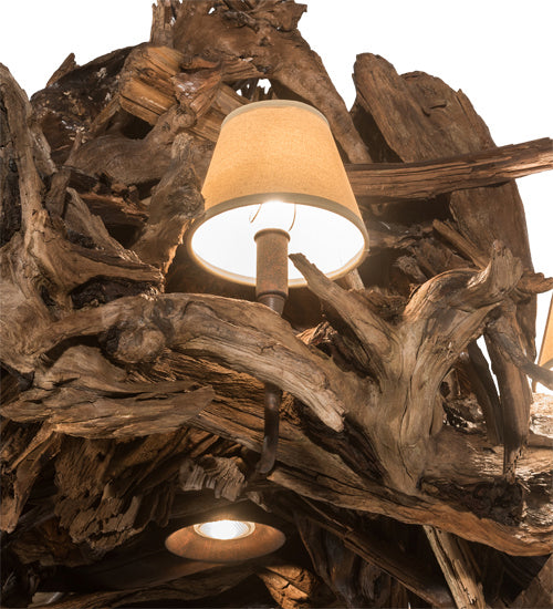 Meyda Tiffany - 197275 - Six Light Chandelier - Driftwood - Natural Wood/Rusty Nail