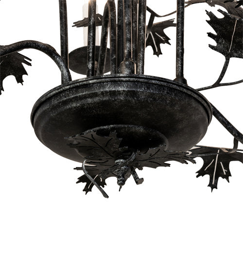 Meyda Tiffany - 232381 - Nine Light Chandelier - Oak Leaf - Gunmetal