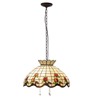 Meyda Tiffany - 232767 - Three Light Pendant - Roseborder - Mahogany Bronze