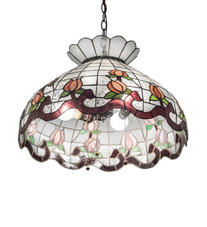 Meyda Tiffany - 232769 - Three Light Pendant - Roseborder - Mahogany Bronze