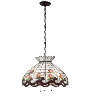 Meyda Tiffany - 232769 - Three Light Pendant - Roseborder - Mahogany Bronze