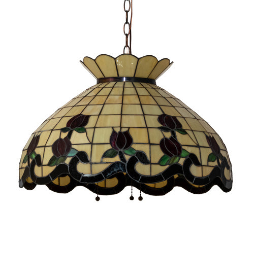 Meyda Tiffany - 232772 - Three Light Pendant - Roseborder - Mahogany Bronze