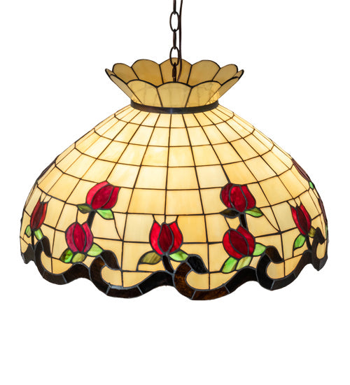 Meyda Tiffany - 232772 - Three Light Pendant - Roseborder - Mahogany Bronze