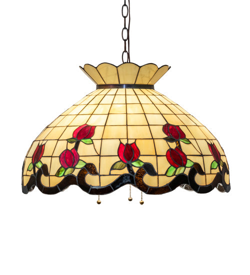 Meyda Tiffany - 232772 - Three Light Pendant - Roseborder - Mahogany Bronze