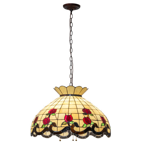 Meyda Tiffany - 232772 - Three Light Pendant - Roseborder - Mahogany Bronze