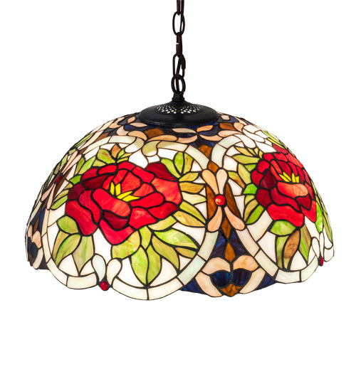 Meyda Tiffany - 232774 - Three Light Pendant - Renaissance Rose - Mahogany Bronze