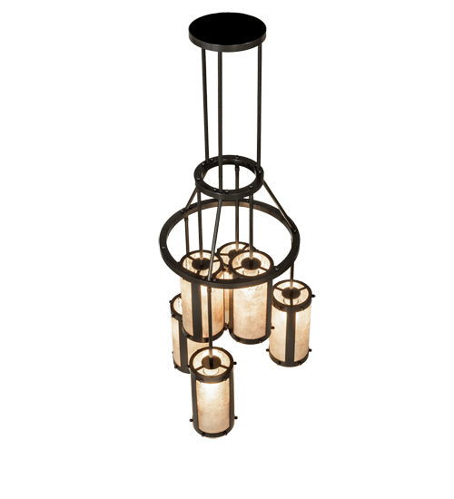 Meyda Tiffany - 233898 - Six Light Chandelier - Cartier - Timeless Bronze