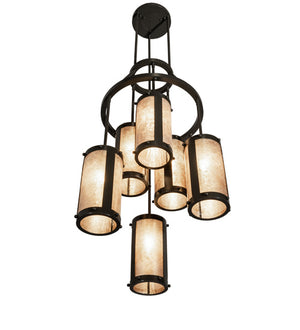 Meyda Tiffany - 233898 - Six Light Chandelier - Cartier - Timeless Bronze