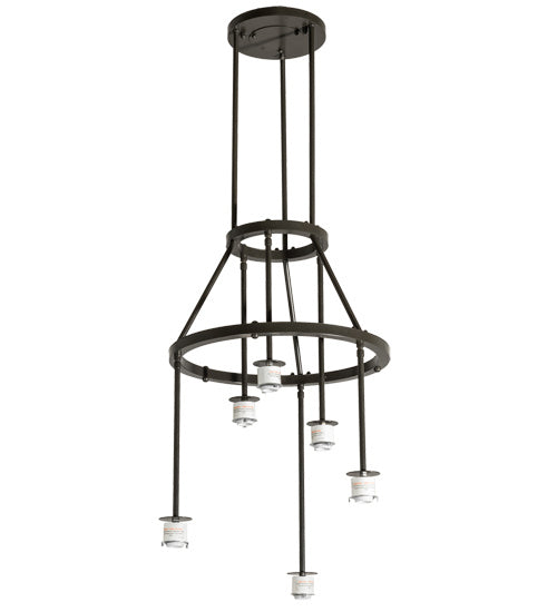 Meyda Tiffany - 233898 - Six Light Chandelier - Cartier - Timeless Bronze