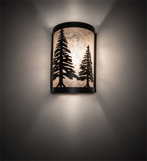 Meyda Tiffany - 235698 - One Light Wall Sconce - Tall Pines - Textured Black