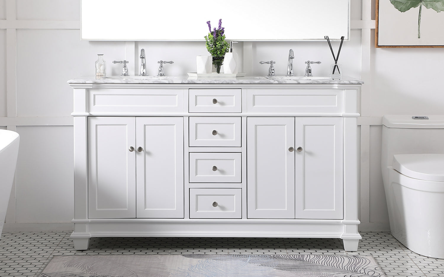 Elegant Lighting - VF50060DWH - Bathroom Vanity Set - Wesley - White