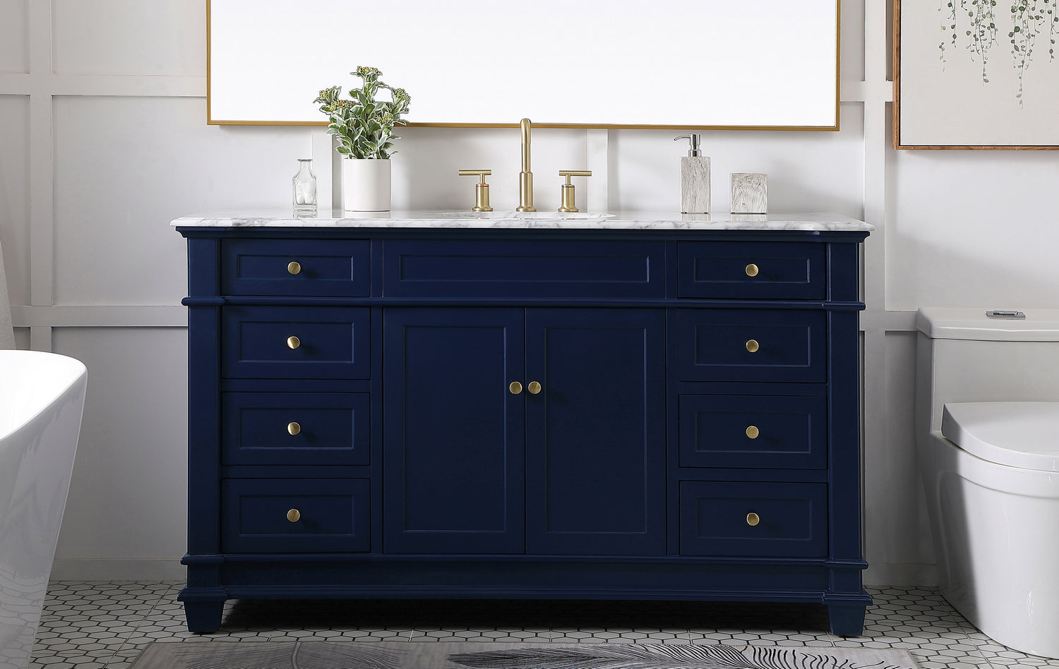 Elegant Lighting - VF50060BL - Bathroom Vanity Set - Wesley - Blue