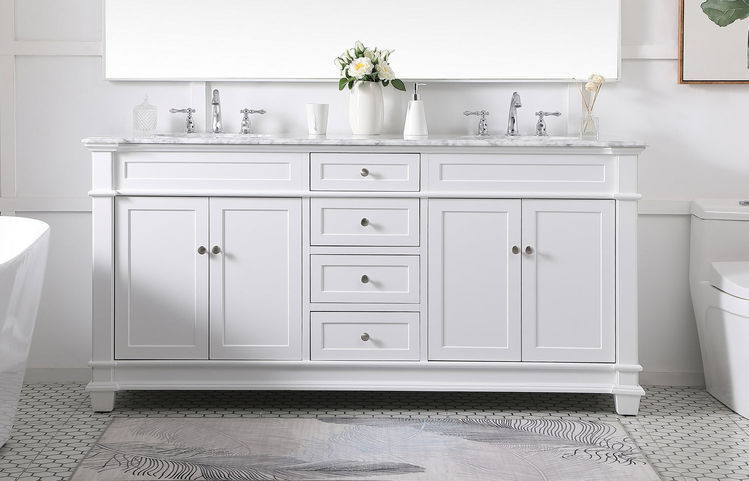 Elegant Lighting - VF50072DWH - Bathroom Vanity Set - Wesley - White