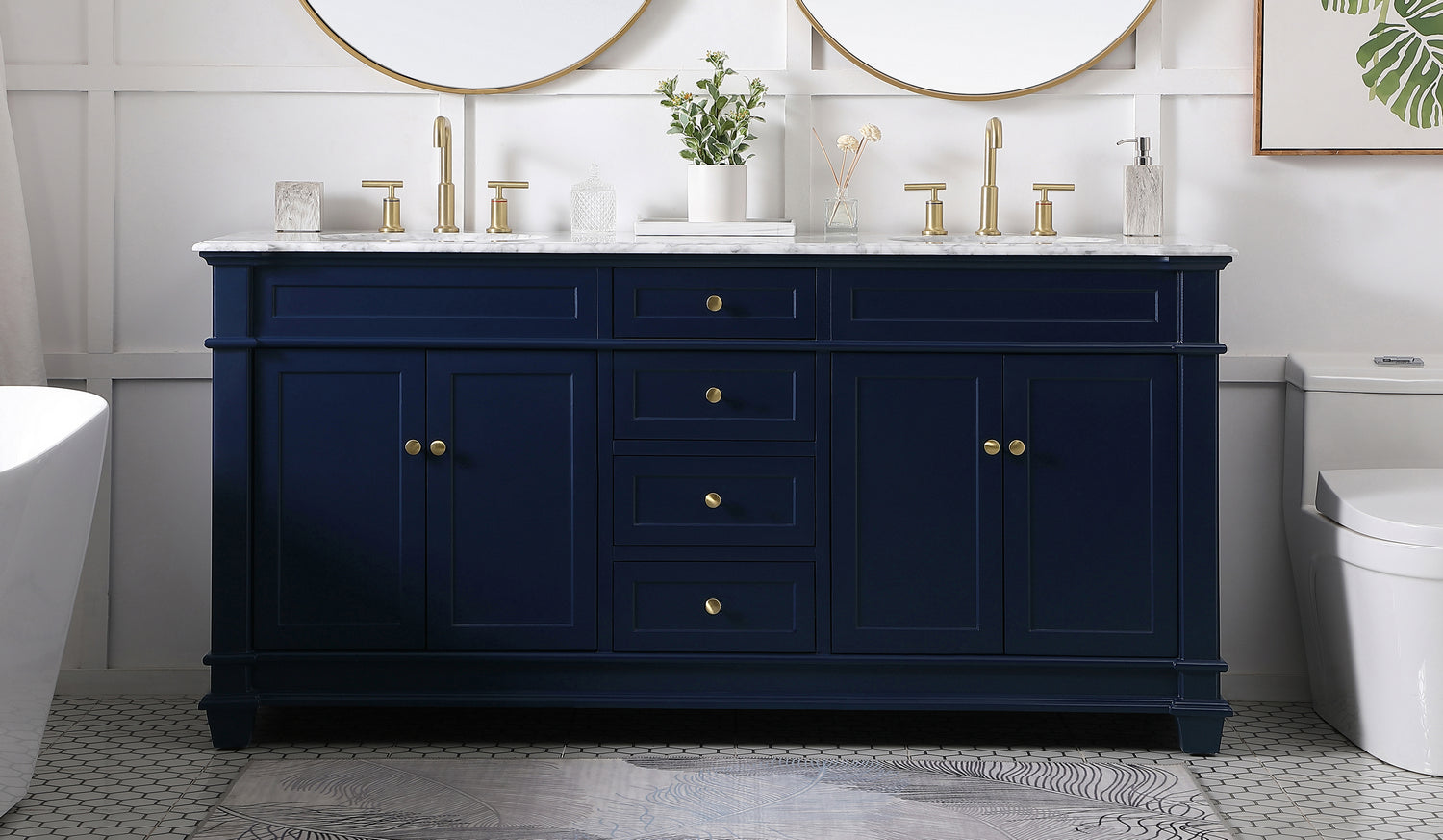 Elegant Lighting - VF50072DBL - Bathroom Vanity Set - Wesley - Blue