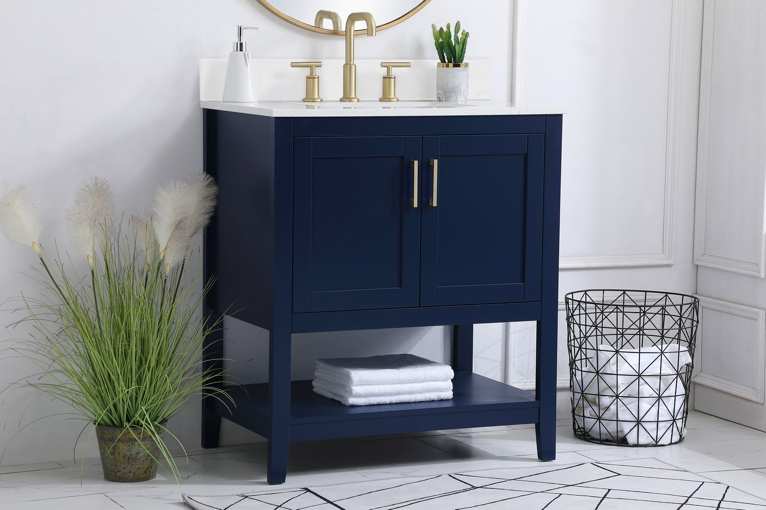 Elegant Lighting - VF16030BL-BS - Bathroom Vanity Set - Aubrey - Blue