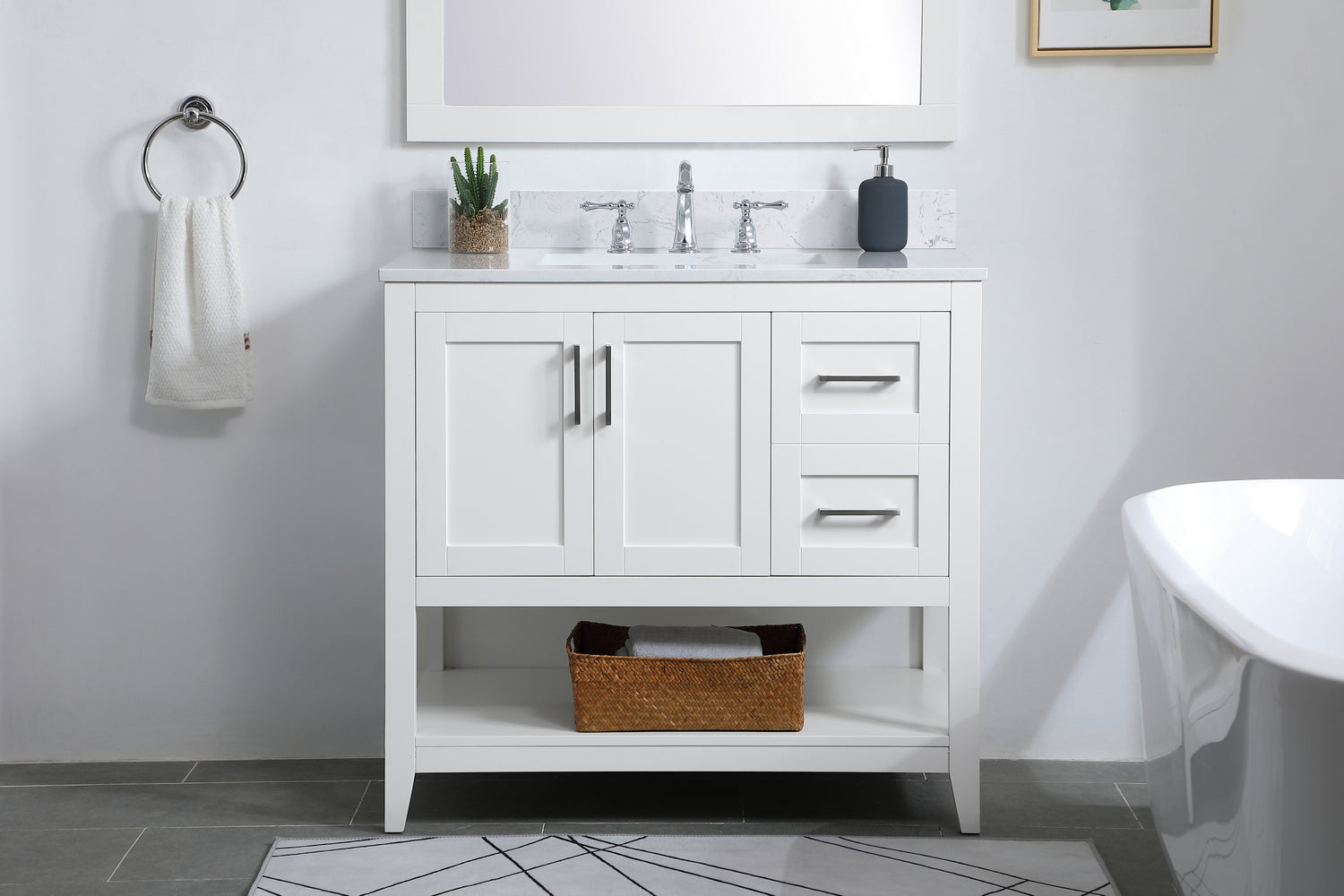 Elegant Lighting - VF16036WH-BS - Bathroom Vanity Set - Aubrey - White