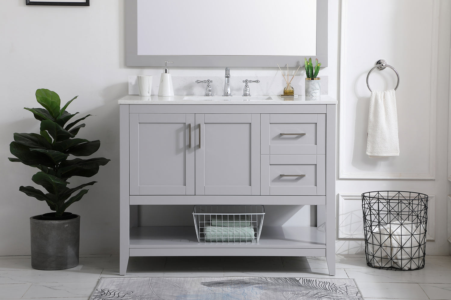 Elegant Lighting - VF16042GR-BS - Bathroom Vanity Set - Aubrey - Grey