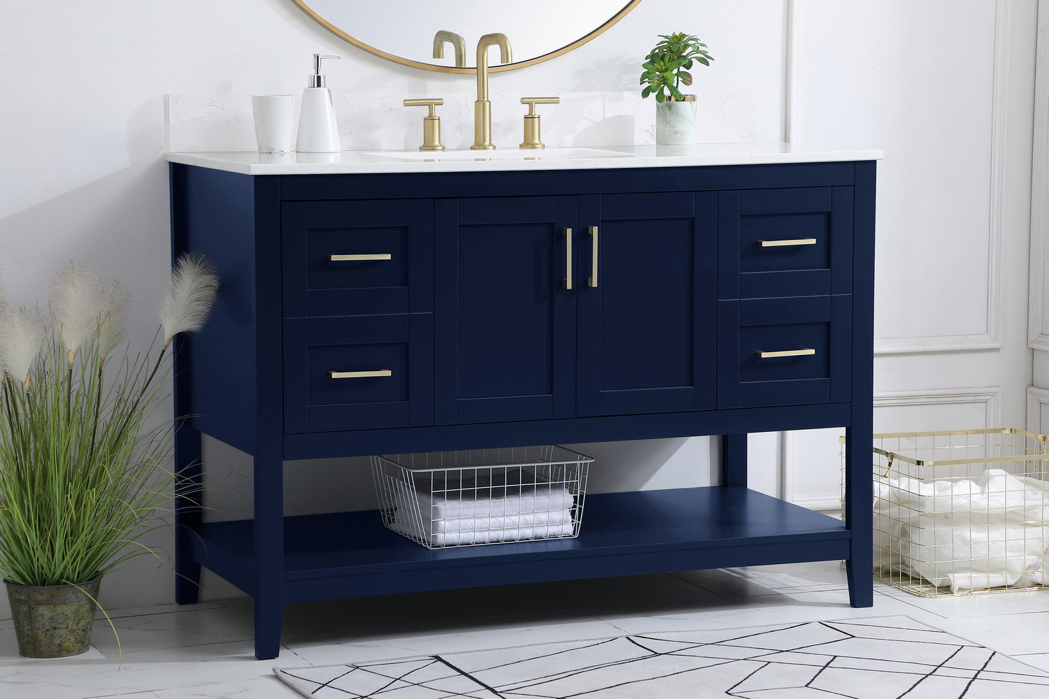 Elegant Lighting - VF16048BL-BS - Bathroom Vanity Set - Aubrey - Blue