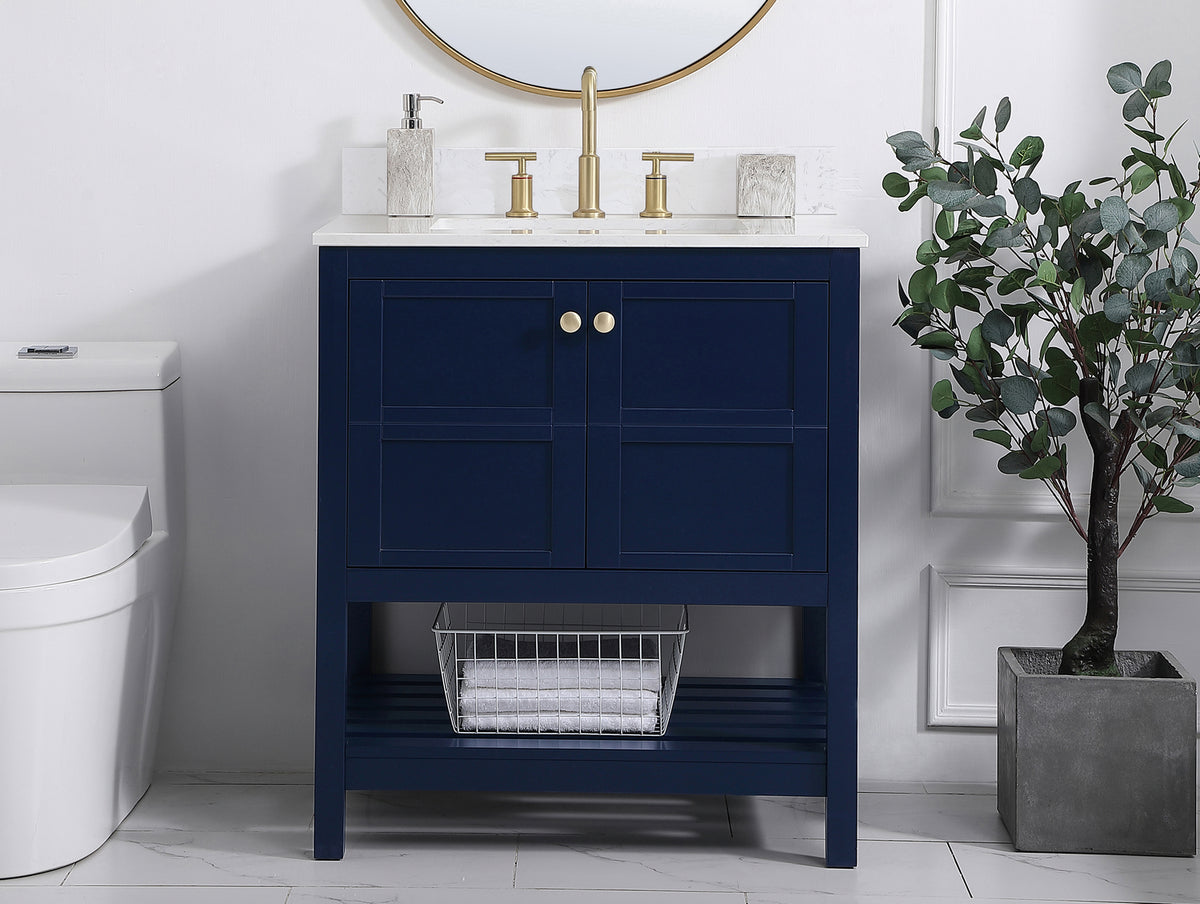 Elegant Lighting - VF16430BL-BS - Bathroom Vanity Set - Theo - Blue