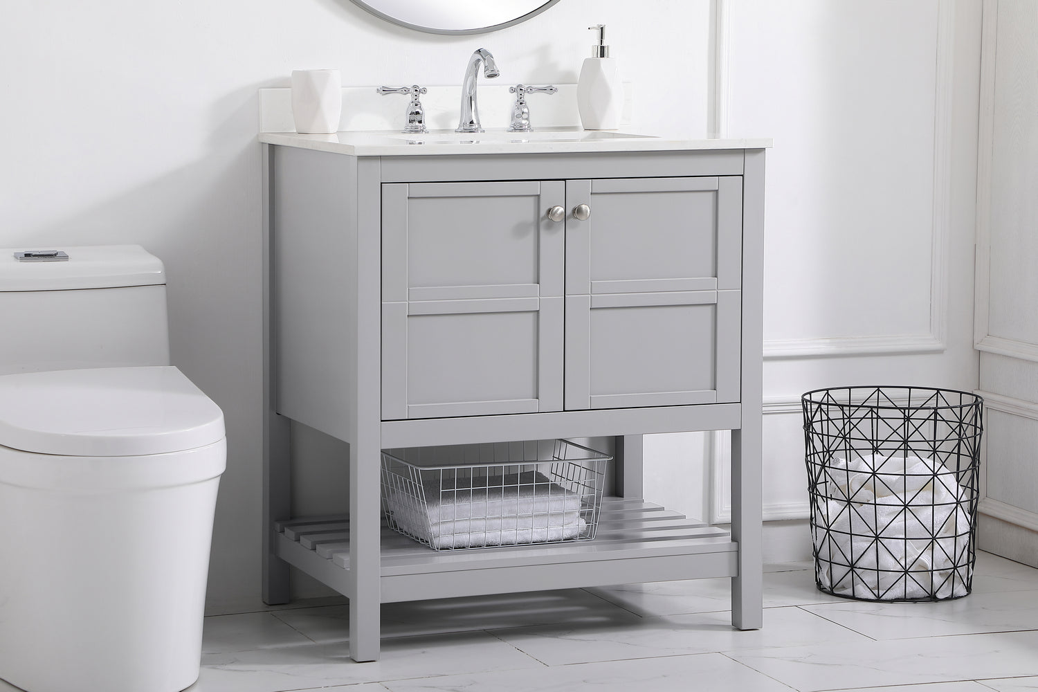 Elegant Lighting - VF16430GR-BS - Bathroom Vanity Set - Theo - Gray