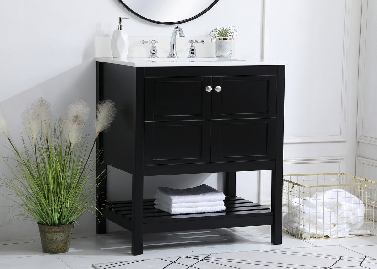 Elegant Lighting - VF16430BK-BS - Bathroom Vanity Set - Theo - Black