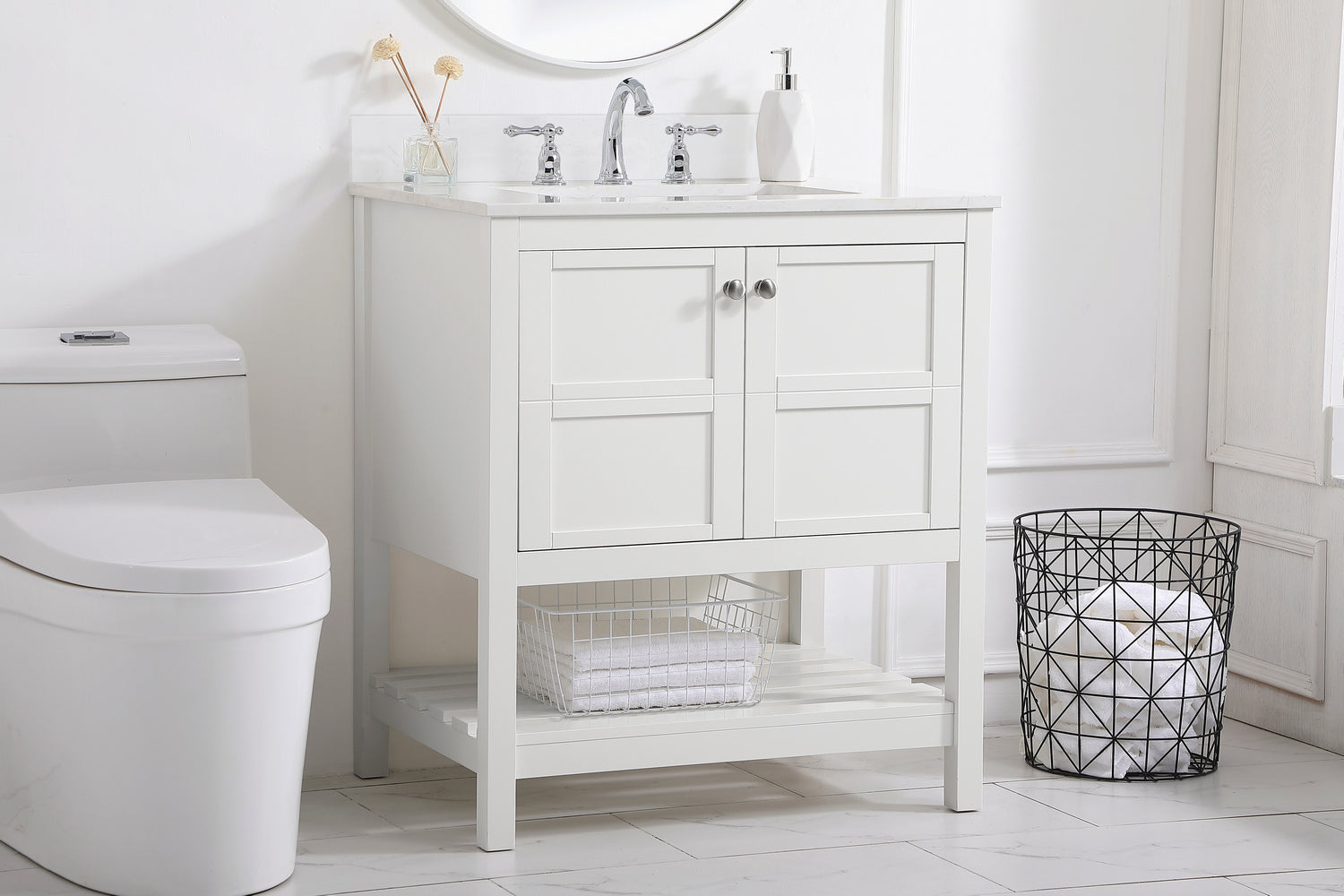 Elegant Lighting - VF16430WH-BS - Bathroom Vanity Set - Theo - White