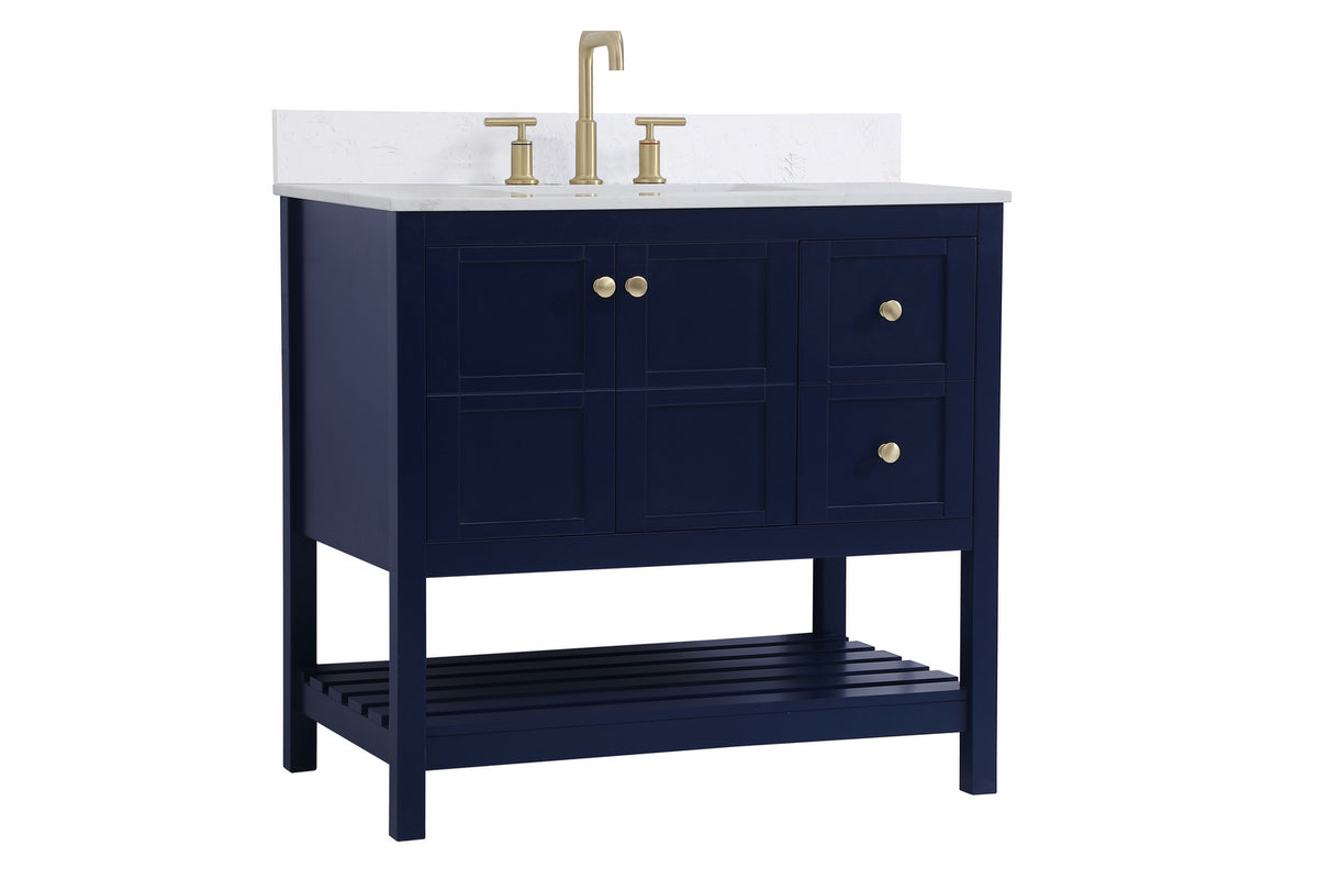 Elegant Lighting - VF16436BL-BS - Bathroom Vanity Set - Theo - Blue