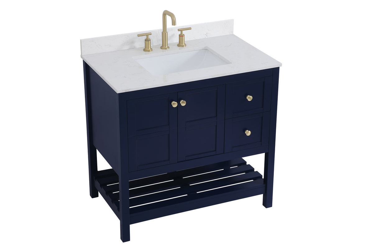 Elegant Lighting - VF16436BL-BS - Bathroom Vanity Set - Theo - Blue