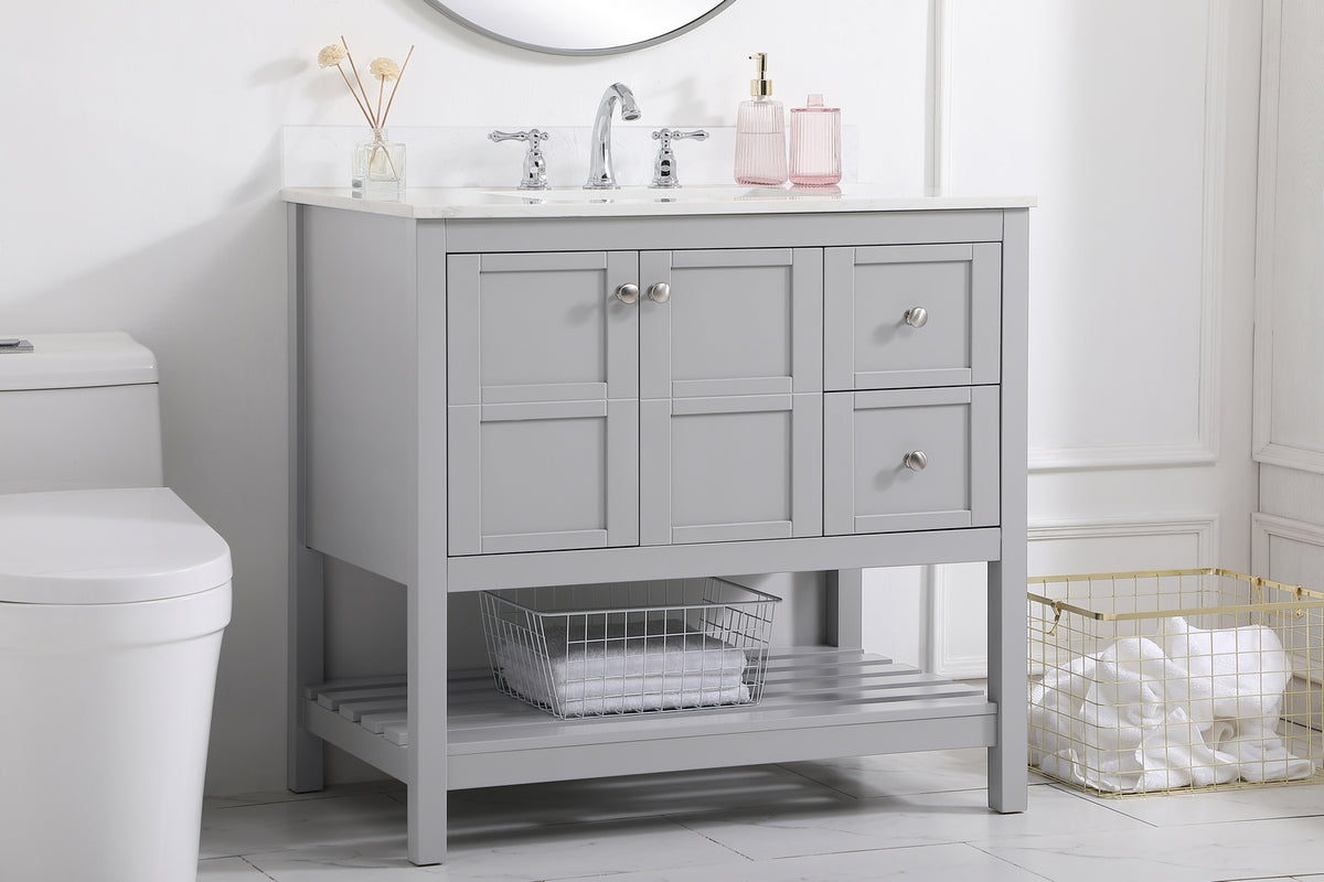 Elegant Lighting - VF16436GR-BS - Bathroom Vanity Set - Theo - Gray