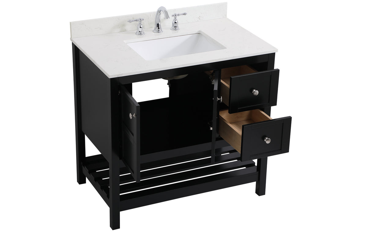 Elegant Lighting - VF16436BK-BS - Bathroom Vanity Set - Theo - Black