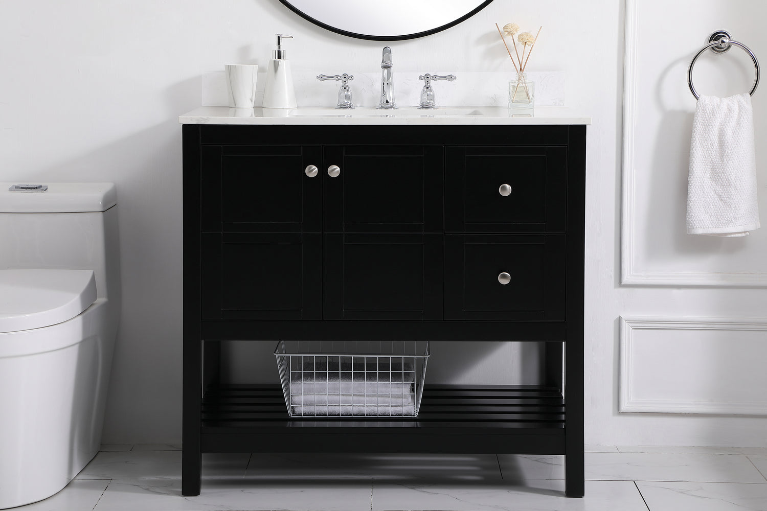 Elegant Lighting - VF16436BK-BS - Bathroom Vanity Set - Theo - Black