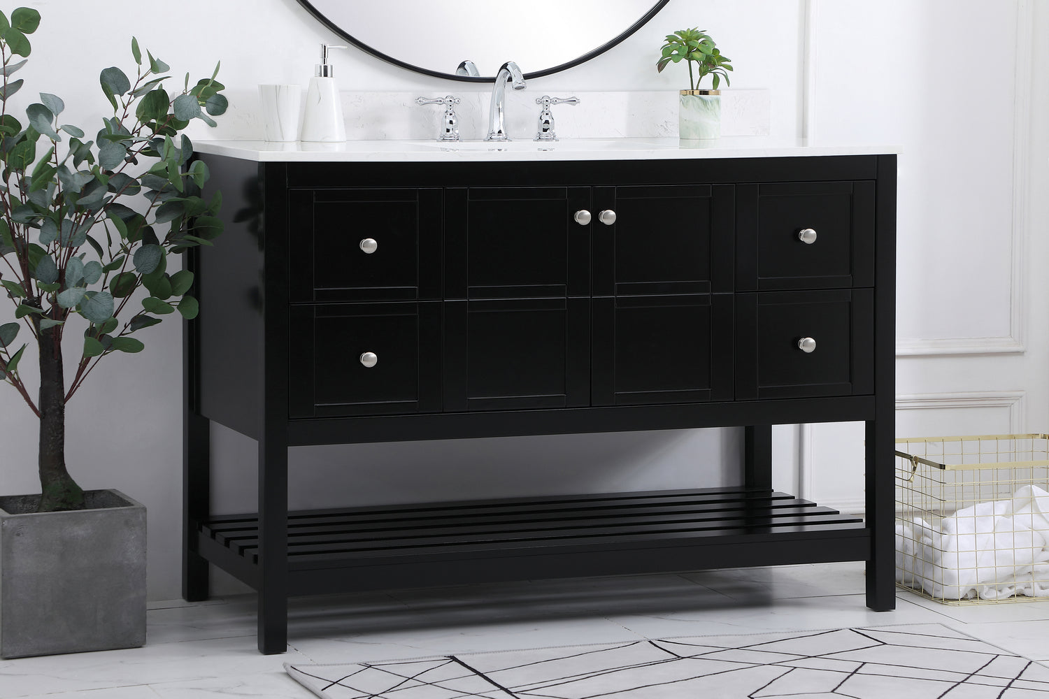 Elegant Lighting - VF16448BK-BS - Bathroom Vanity Set - Theo - Black