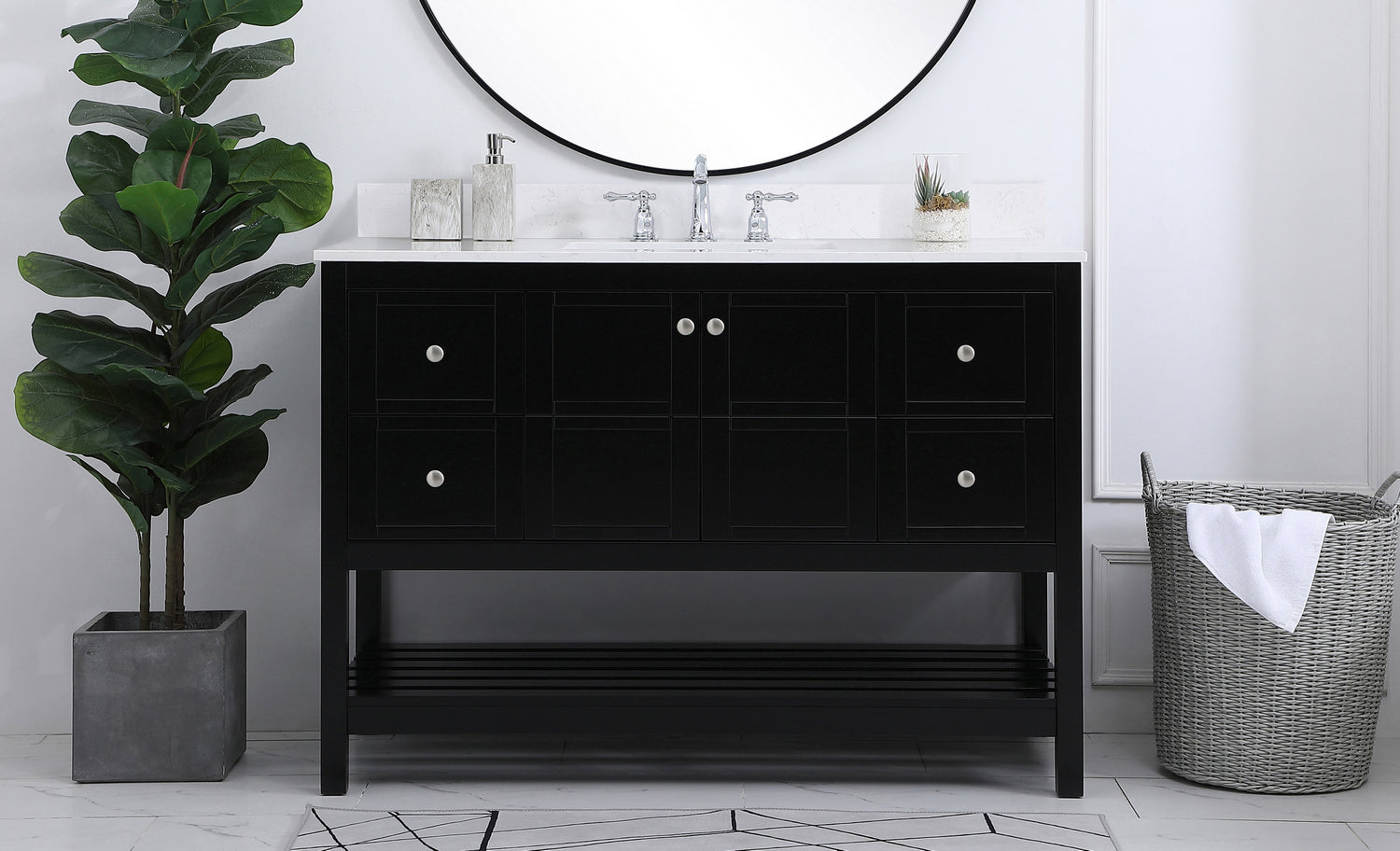 Elegant Lighting - VF16448BK-BS - Bathroom Vanity Set - Theo - Black