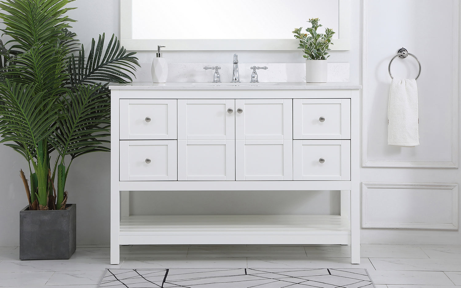 Elegant Lighting - VF16448WH-BS - Bathroom Vanity Set - Theo - White