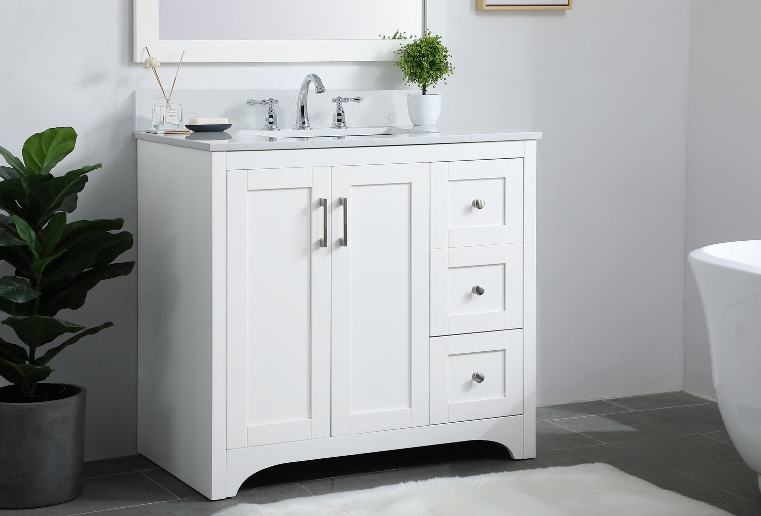 Elegant Lighting - VF17036WH-BS - Bathroom Vanity Set - Moore - White