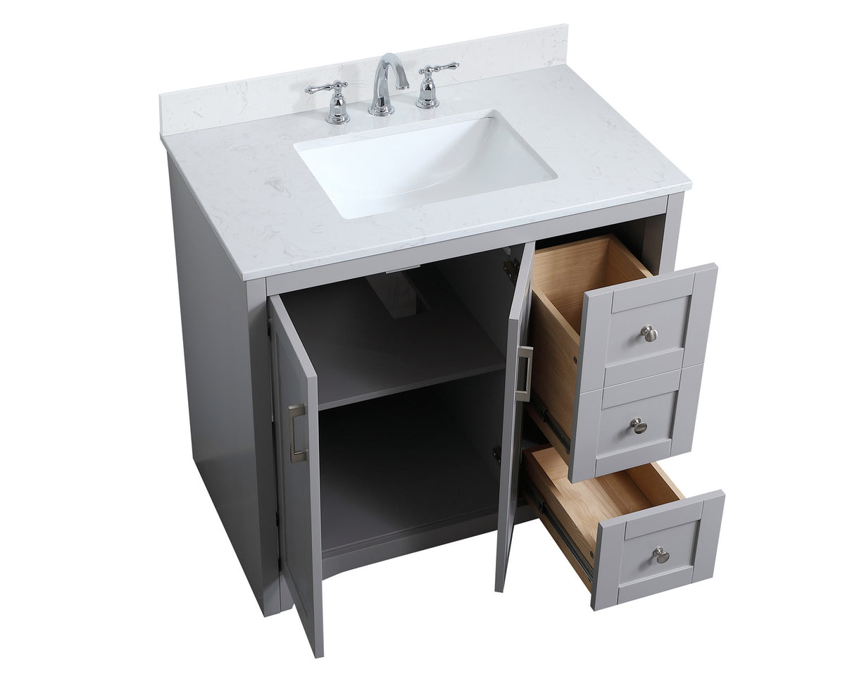 Elegant Lighting - VF17036GR-BS - Bathroom Vanity Set - Moore - Grey