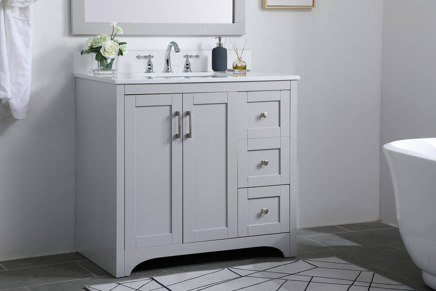 Elegant Lighting - VF17036GR-BS - Bathroom Vanity Set - Moore - Grey