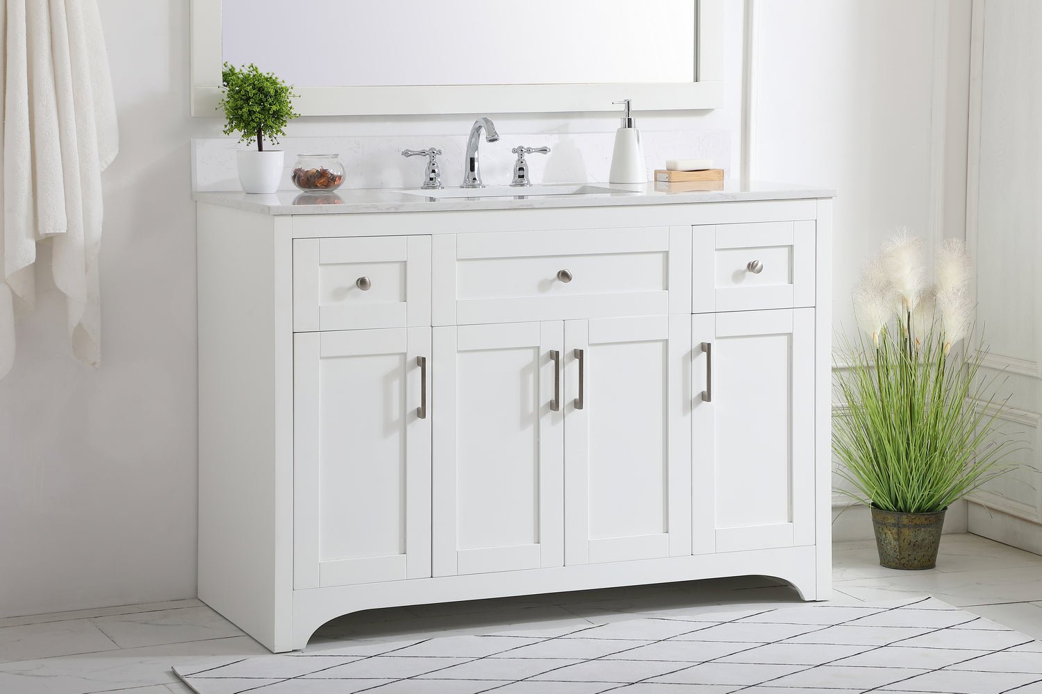 Elegant Lighting - VF17048WH-BS - Bathroom Vanity Set - Moore - White