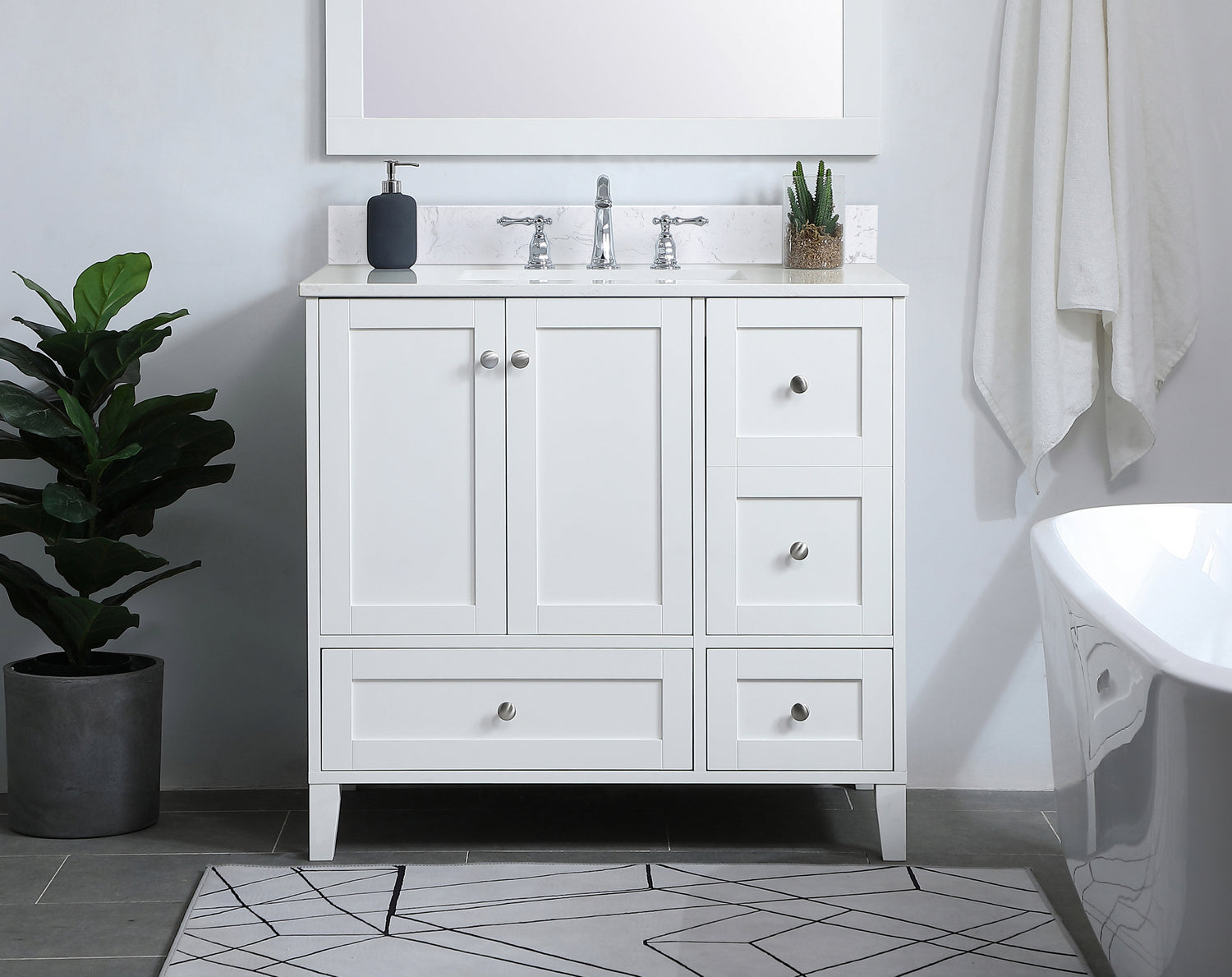 Elegant Lighting - VF18036WH-BS - Bathroom Vanity Set - sommerville - White