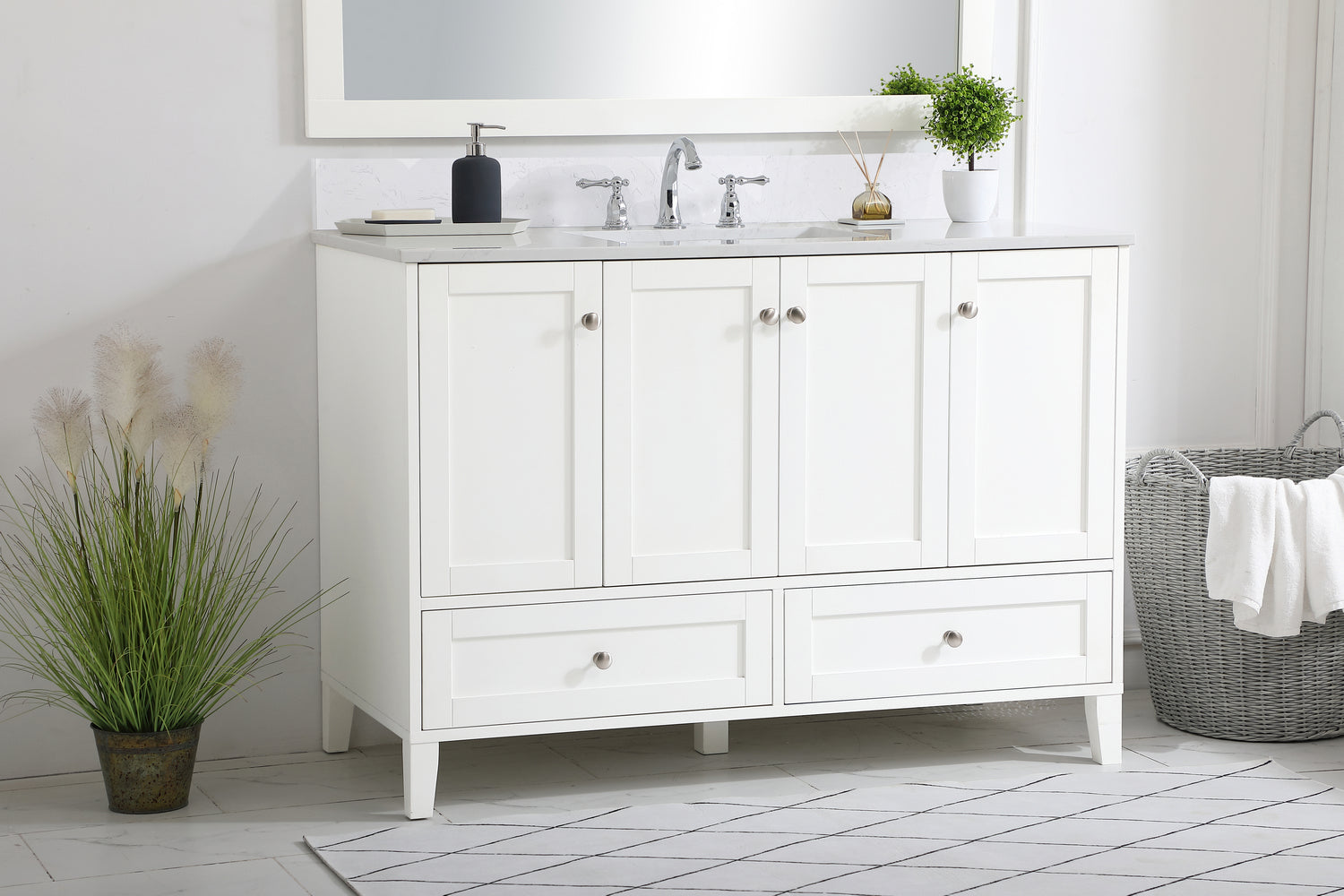 Elegant Lighting - VF18048WH-BS - Bathroom Vanity Set - sommerville - White