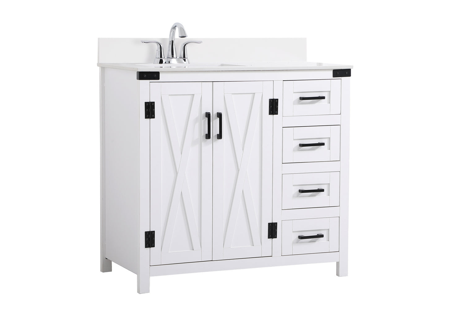 Elegant Lighting - VF90236WH-BS - Bathroom Vanity Set - Grant - White