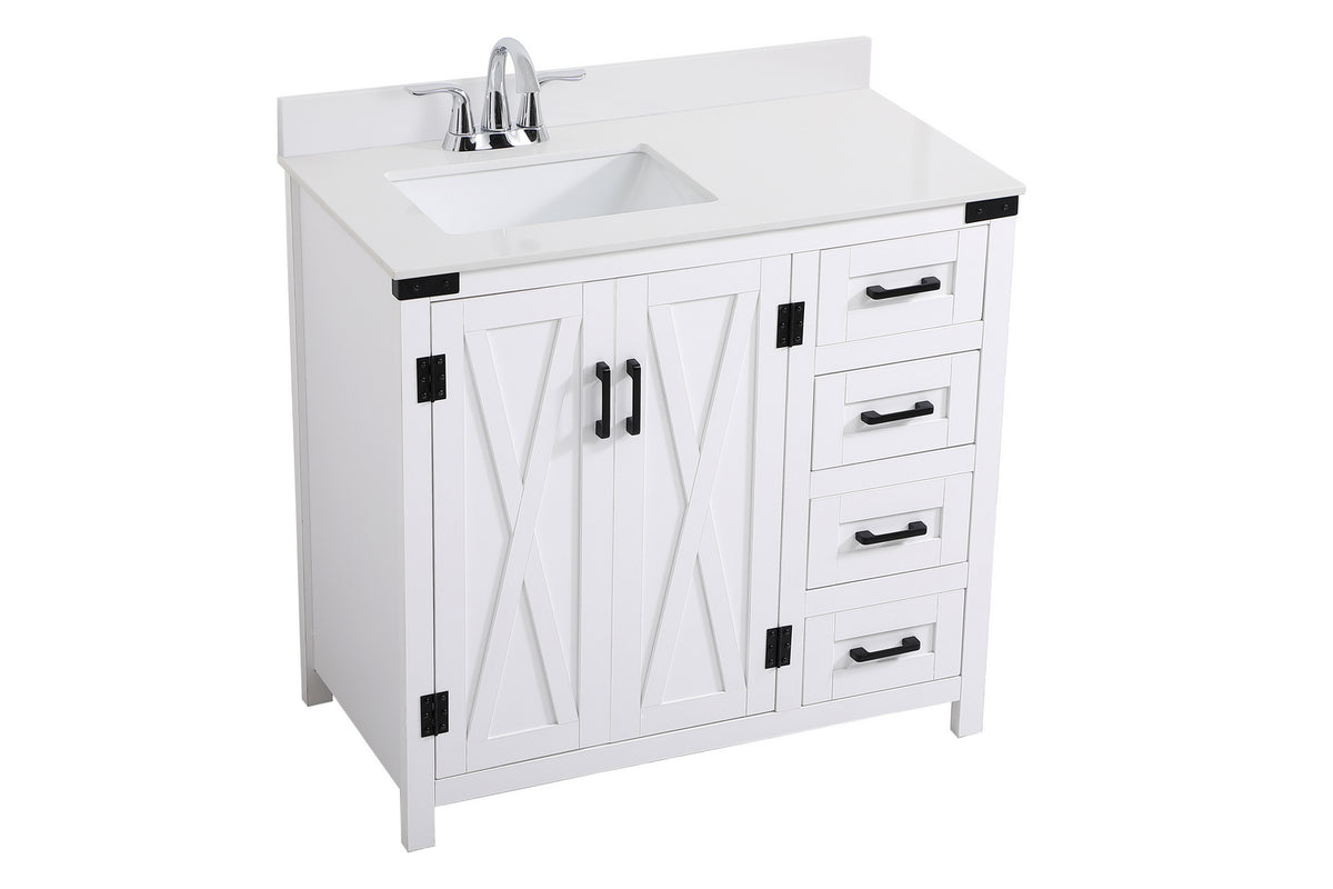 Elegant Lighting - VF90236WH-BS - Bathroom Vanity Set - Grant - White