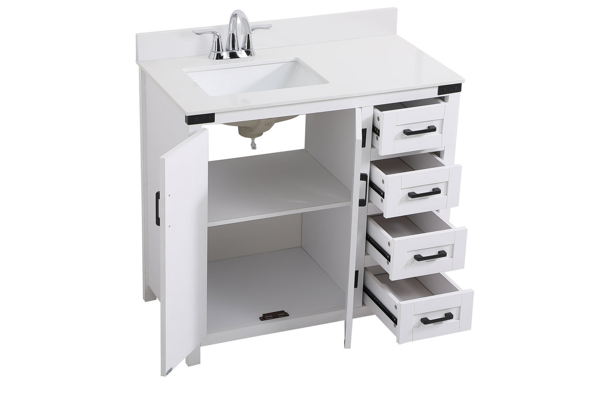 Elegant Lighting - VF90236WH-BS - Bathroom Vanity Set - Grant - White