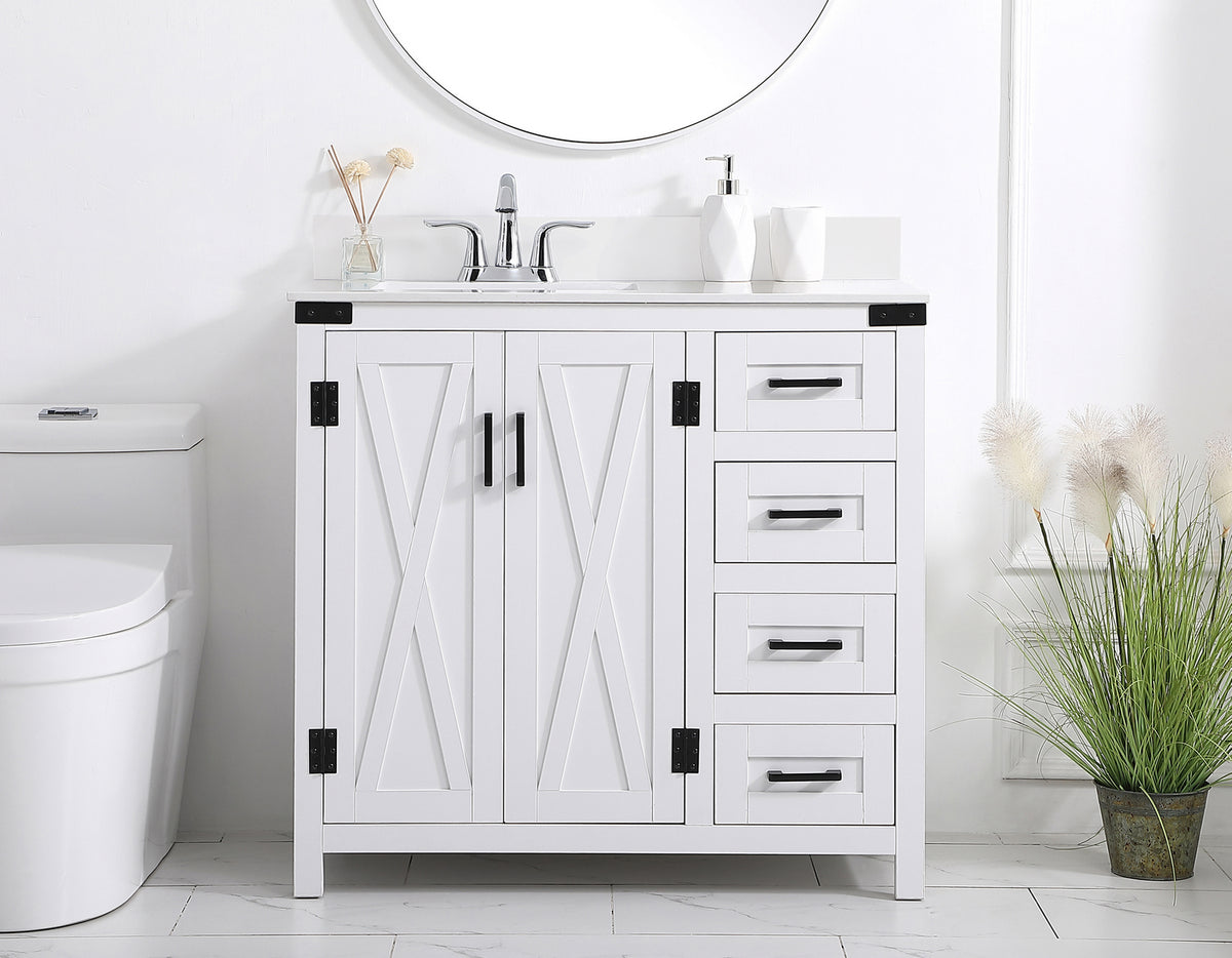 Elegant Lighting - VF90236WH-BS - Bathroom Vanity Set - Grant - White